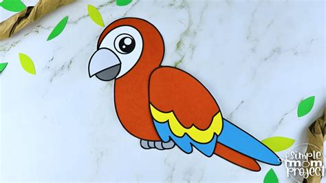 Printable Macaw Parrot Craft Template – Simple Mom Project