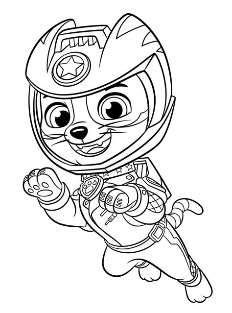 Wild Cat from Paw Patrol Mighty Pups coloring page - Download, Print or Color Online for Free