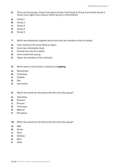 Verbal Reasoning Practice Test - Victoria Police Practice Exams