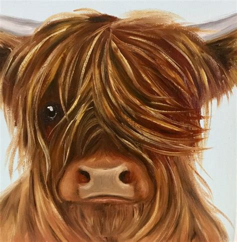 Highland cow painting Scottish cow picture Hairy cow | Etsy | Highland ...