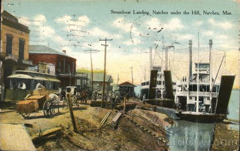 Steamboat Landing, Natchez under the Hill Mississippi Postcard