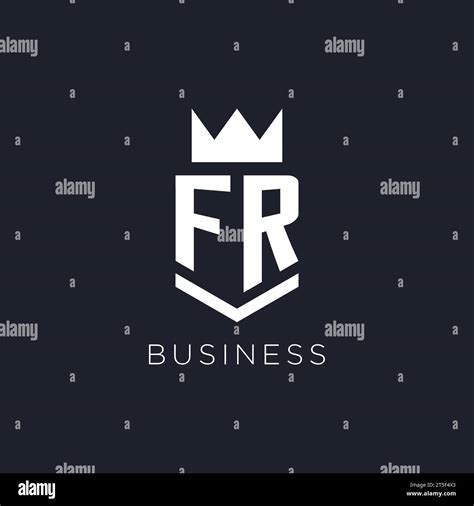 FR logo with shield and crown, initial monogram logo design ideas Stock ...