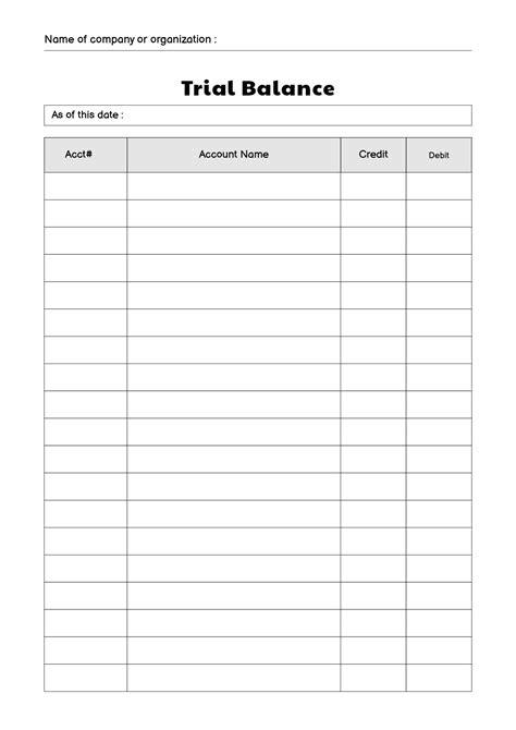 10 Accounting Trial Balance Worksheet Template / worksheeto.com