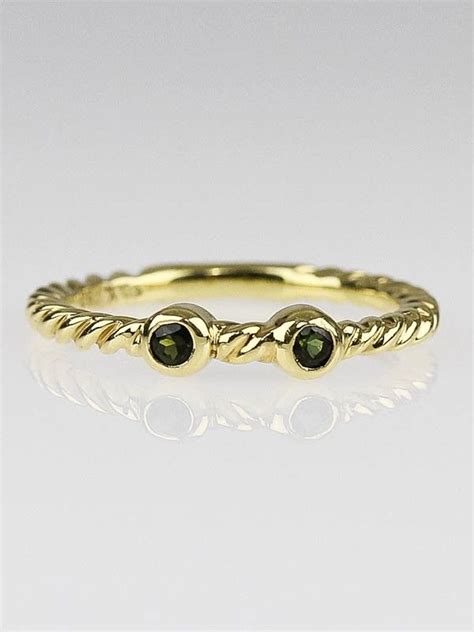 David Yurman 18k Gold Cable Peridot Stackable Ring Size 6 in 2020 ...