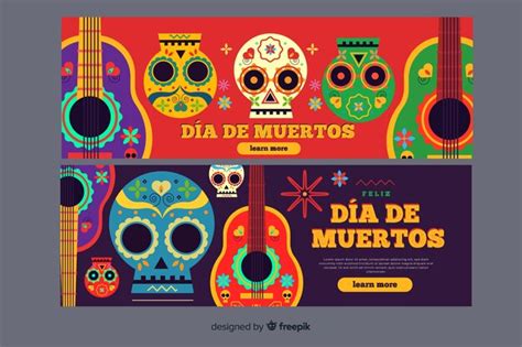 Free Vector | Flat design day of the dead banners