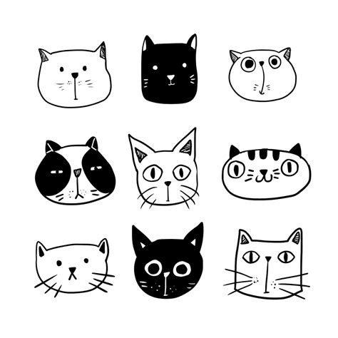 Cute Cat Line Vector | Line doodles, Cute cat, Cat illustration