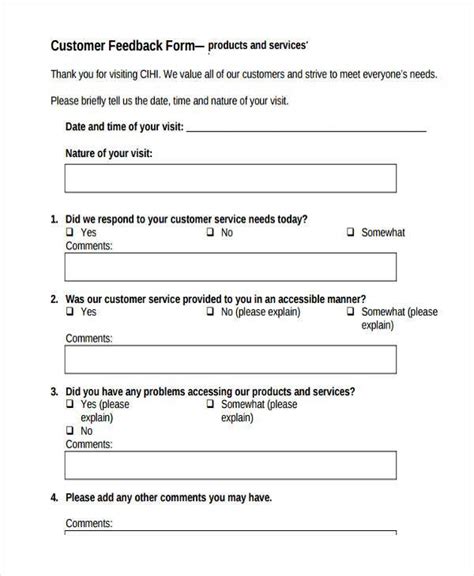 FREE 11+ Simple Feedback Forms in PDF | Ms Word | Excel