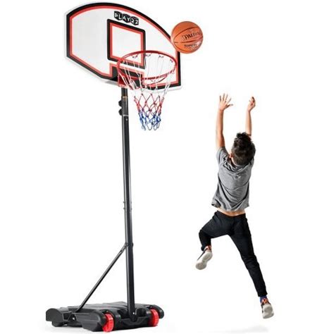 Adjustable Basketball Hoop For Kids With Stand - Freestanding Weather Resistant Hoop - Set To ...