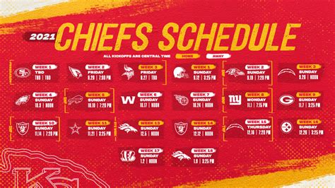 Printable Chiefs Schedule 2022-2024 - Printable Word Searches