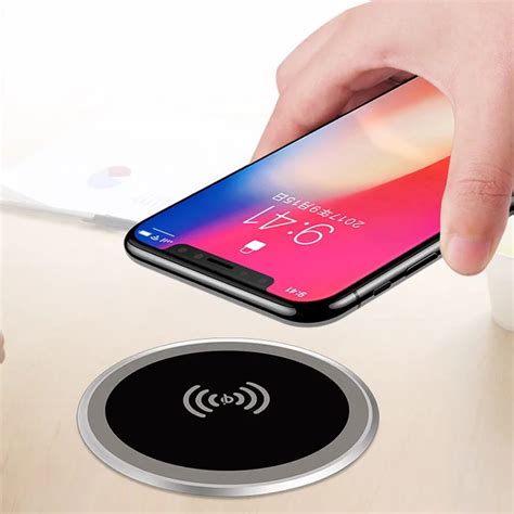 QuTiger Surface Waterproof Embedded Furniture Table Desktop Qi Standard Wireless Charger ...