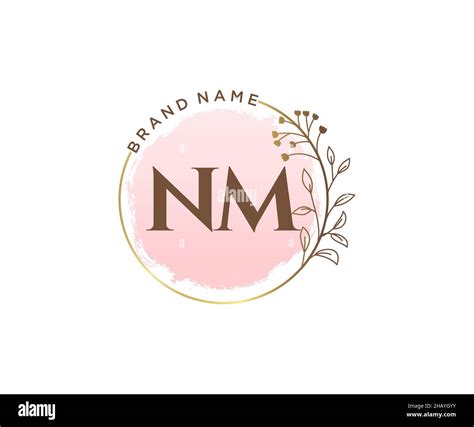 NM feminine logo. Usable for Nature, Salon, Spa, Cosmetic and Beauty Logos. Flat Vector Logo ...