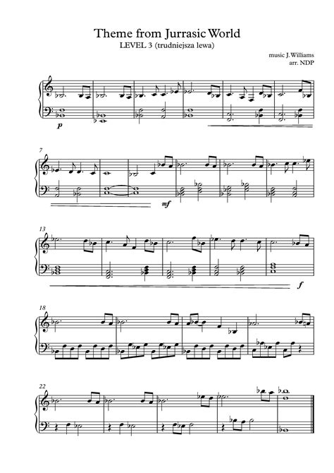 Jurassic Park Theme Piano Sheet Music Free Pdf - coolhload