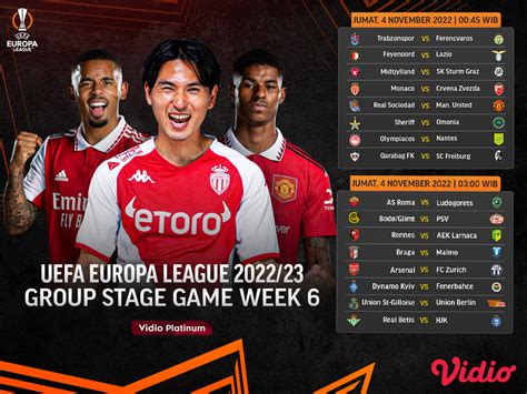 Jadwal Lengkap Liga Europa 2022/23 Matchday 6 | Vidio