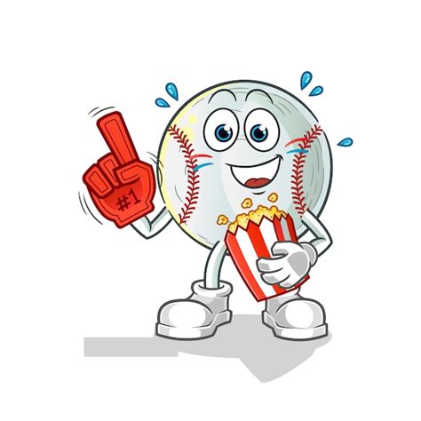 Premium Vector | Baseball fan with popcorn illustration