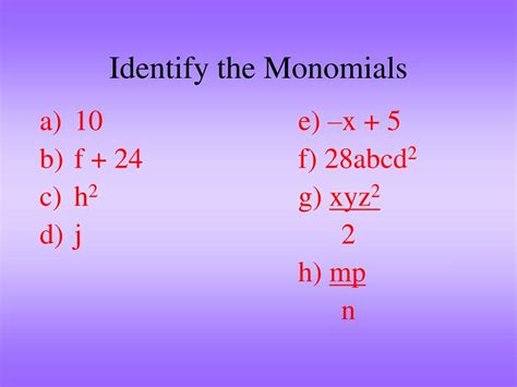 PPT - 7.1 and 7.2 Multiplying and Dividing Monomials PowerPoint Presentation - ID:6811634