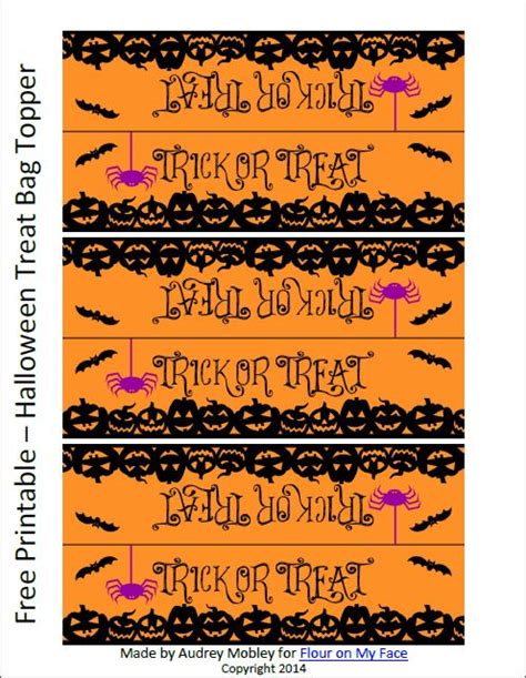 Halloween Treat Bag Topper Printable Free - Printable Templates