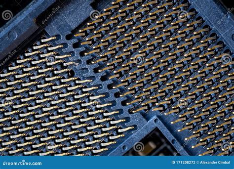 Bent and Broken Pins on the Motherboard CPU Socket Stock Photo - Image ...