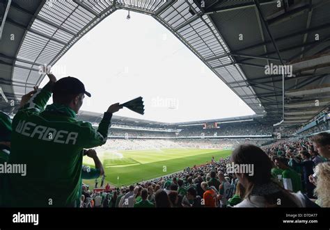 The Weser stadium is pictured prior to the Bundesliga soccer match ...