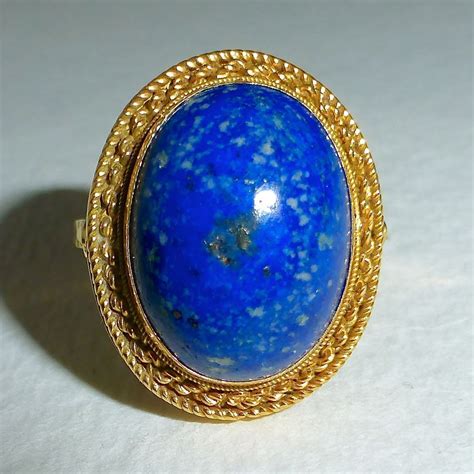 18k Yellow Gold Lapis Lazuli Ring | 18k yellow gold ring, Lapis lazuli ring, Rings