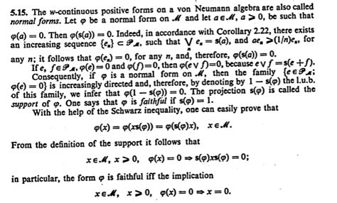 The equivalence relation defined by normal form on Von Neumann algebra, its support and the it's ...