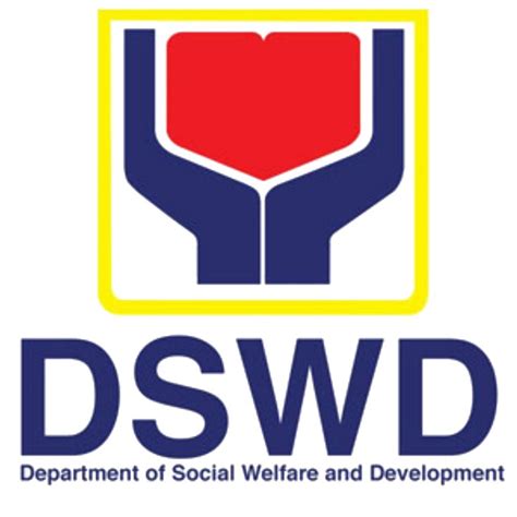 the logo for dswd department of social well - care and development, with hands holding a heart