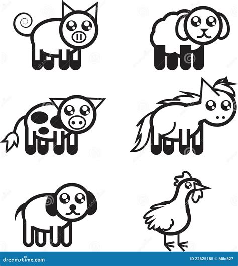 Farm Animal Outlines Royalty Free Stock Photo - Image: 22625185