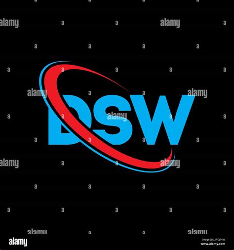 DSW logo. DSW letter. DSW letter logo design. Initials DSW logo linked with circle and uppercase ...