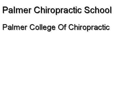 Palmer College Of Chiropractic - Palmer Chiropractic School