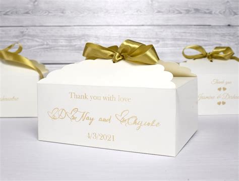 Cake Boxes Favor Cake Boxes With Ribbon Thank You Gift - Etsy