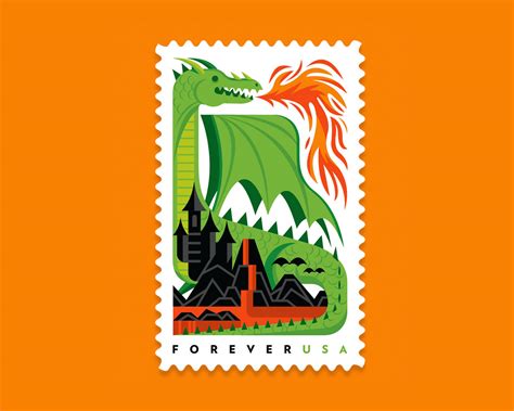 Dragon Stamps: Illustrations & Design by Invisible Creature | Daily ...