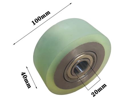 Heavy Duty PU Rubber Rollers With Bearings Double Rail Wheel OD100MM 1 Ton Unpowered