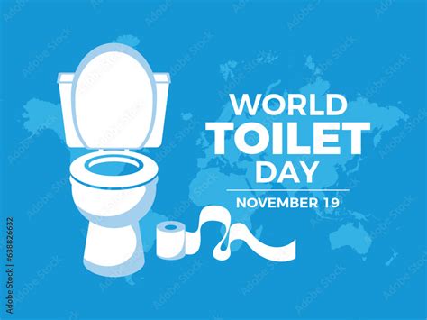 World Toilet Day poster vector illustration. White flush toilet icon ...