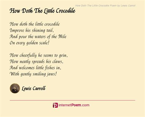 How Doth The Little Crocodile Poem by Lewis Carroll