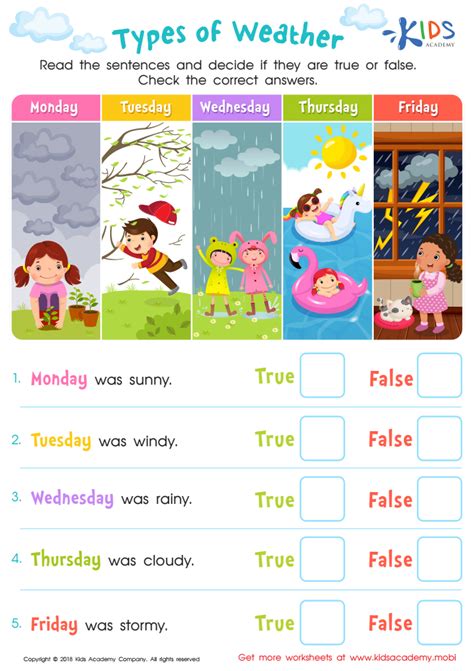 Different Types Of Weather For Kids