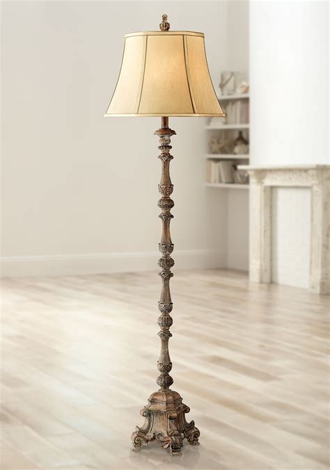 Regency Hill Rustic Floor Lamp 62" Tall French Faux Wood Antique ...