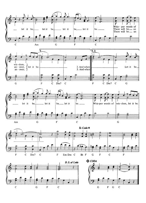 LET IT BE Piano Sheet music The Beatles | Easy Sheet Music