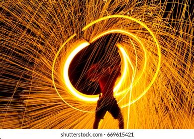 Fire Dancers Swing Fire Dancing Show Stock Photo 669615421 | Shutterstock