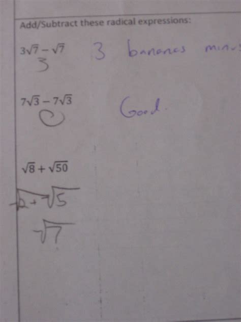 A classic: Subtracting radicals « Math Mistakes