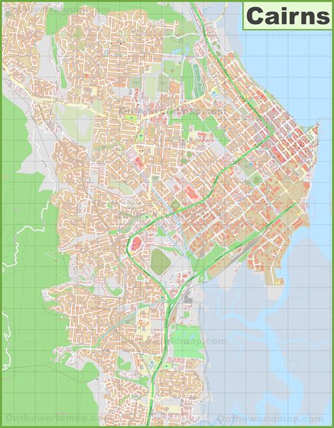 Large detailed map of Cairns