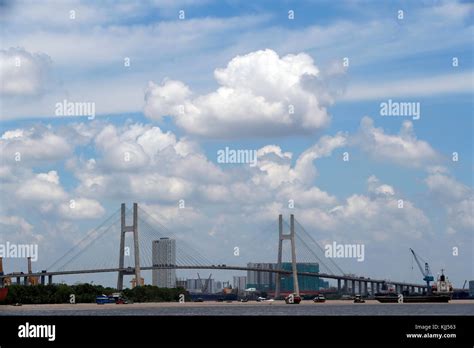 Phu My Bridge, a cable-stayed road bridge over the Saigon River ...