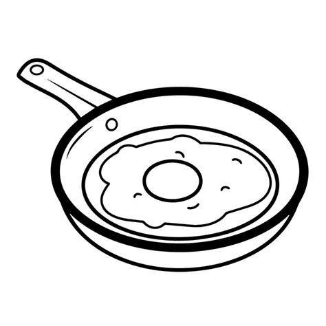 Appetizing pan-fried egg outline icon in vector format for breakfast ...