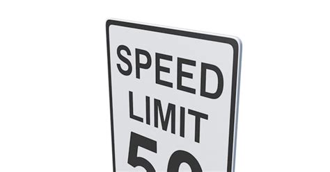 Speed Limit 50 Road Sign, 3D - Envato Elements