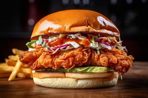 Premium AI Image | A crispy chicken sandwich