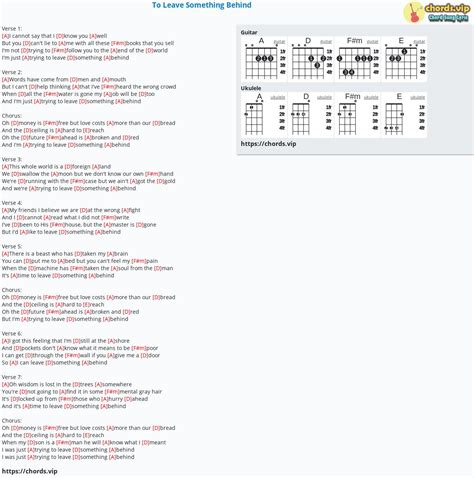 Chord: To Leave Something Behind - tab, song lyric, sheet, guitar, ukulele | chords.vip