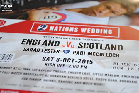 England vs Scotland Rugby Ticket Wedding Invites | WEDFEST