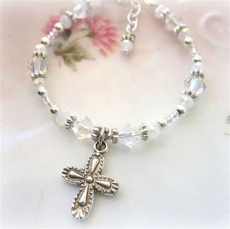 Baptism Gift Girl.girl's Crystal Bracelet.baptism - Etsy