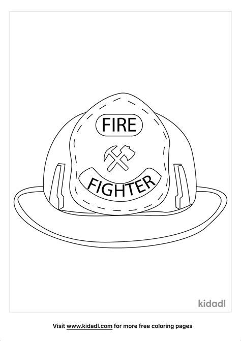 Fireman Helmet Front View Coloring Page | Free Outdoors Coloring Page | Kidadl