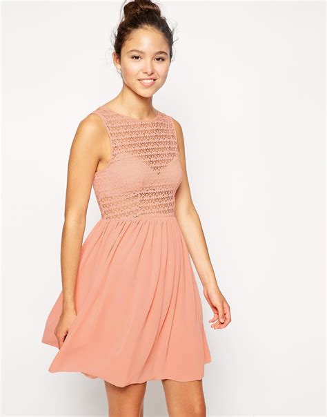 Lyst - American Apparel Merican Apparel Sleeveless Lace Chiffon Dress in Pink