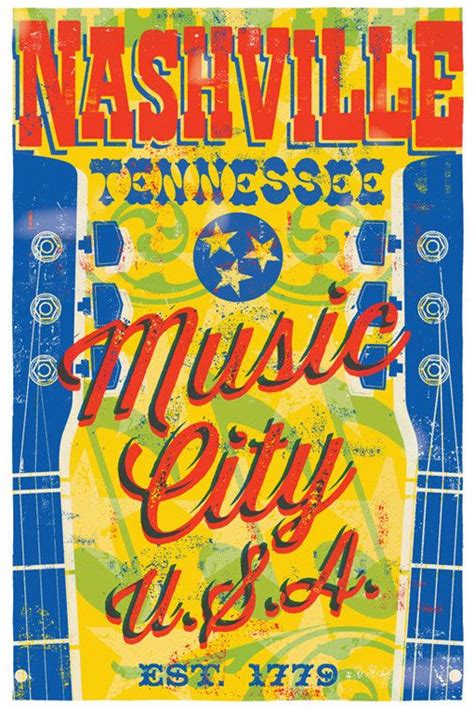 Nashville Poster, Nashville Wall Art, Nashville Art Print, Nashville ...