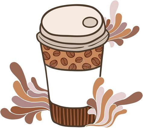 Cute Cartoon Doodle Coffee Cup Stock Vector - Illustration of coffee, sketch: 34005812